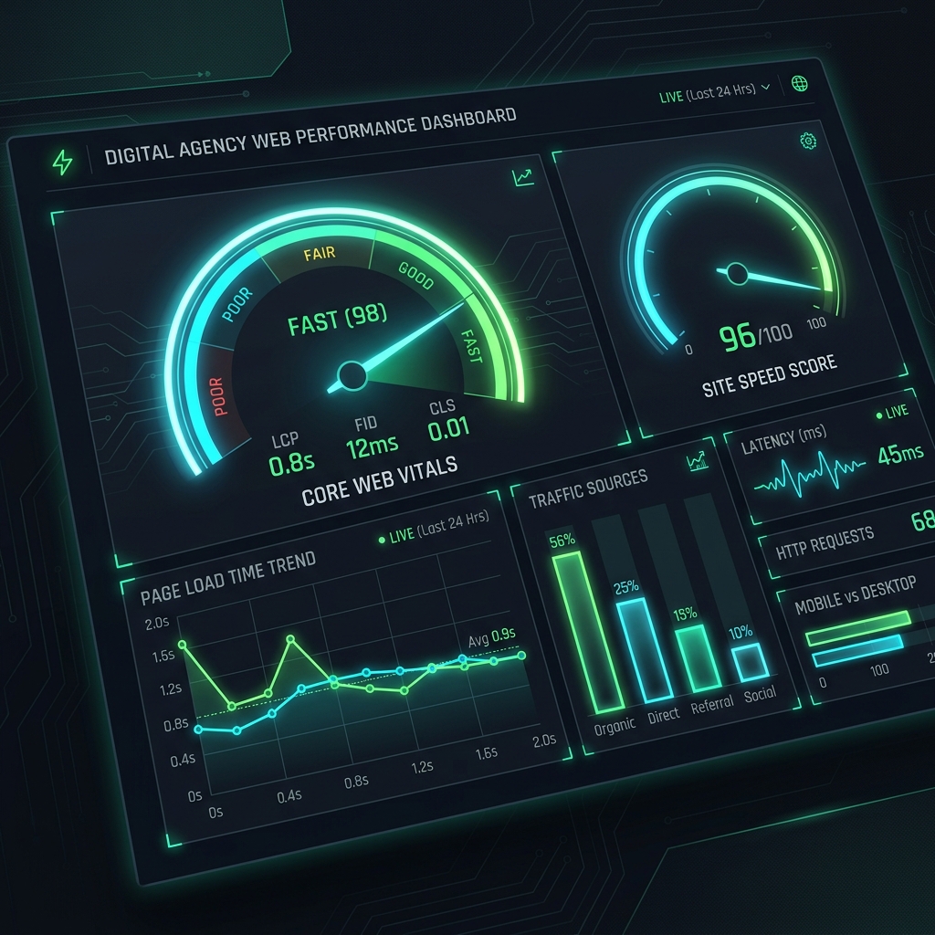 Dashboard de performance et Core Web Vitals